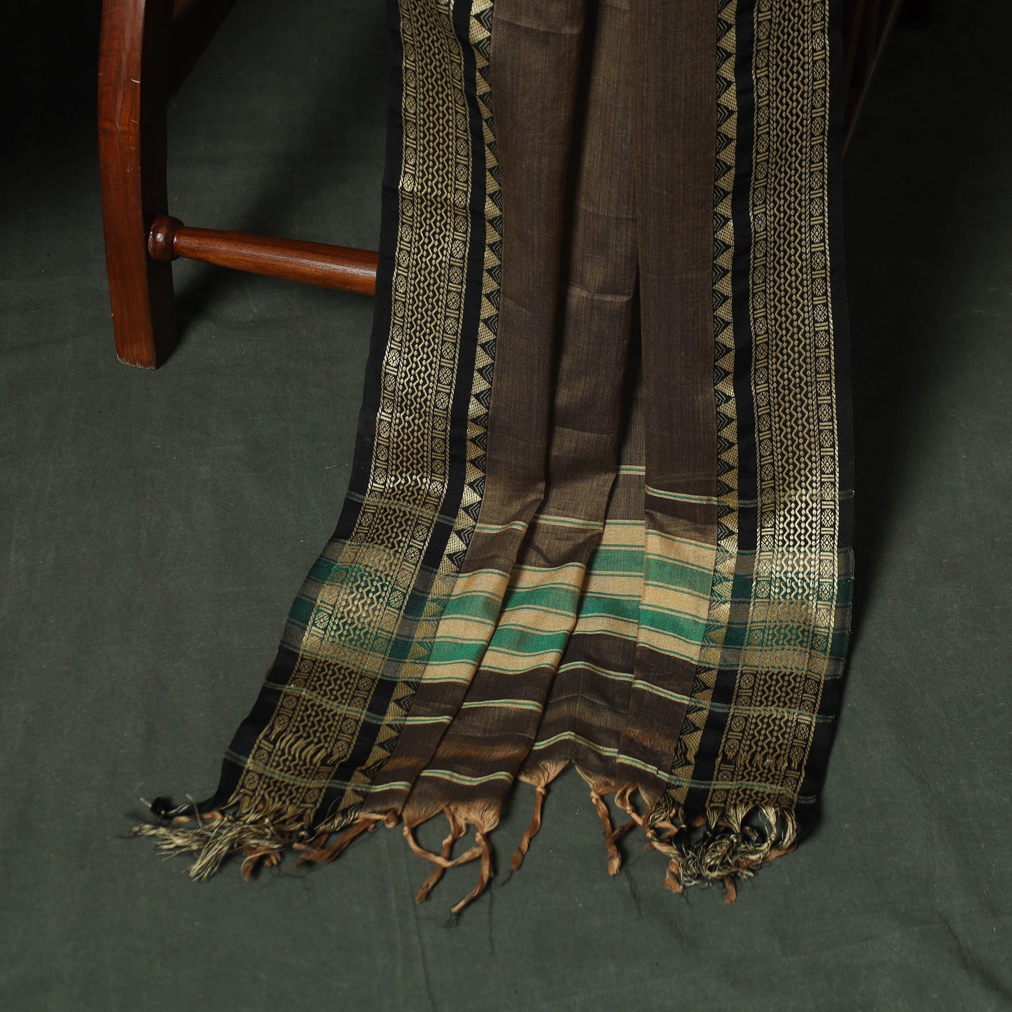 Gray - Dharwad Woven Mercerised Cotton 3pc Unstitched Dress Material Suit Set 65