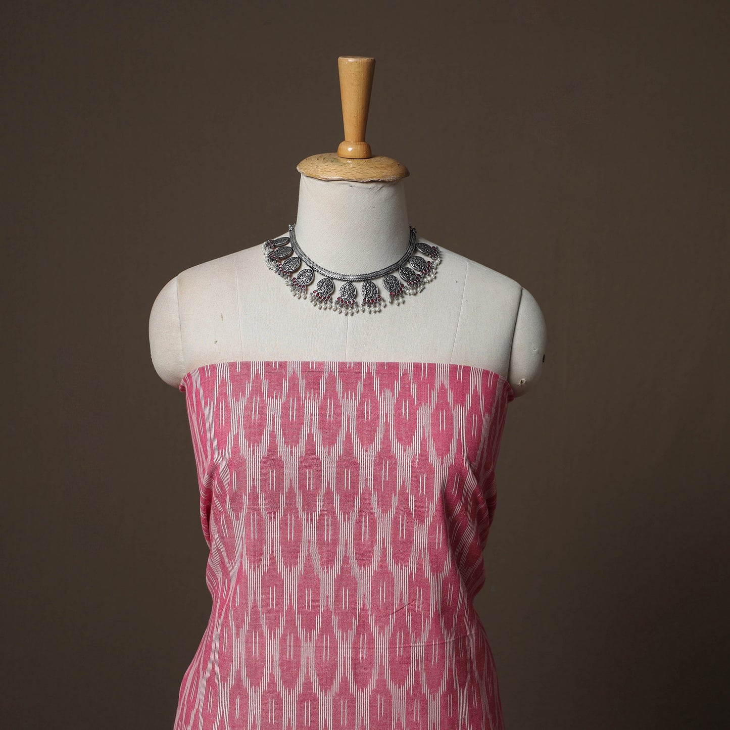 Pochampally Ikat Weave 3pc Cotton Unstitched Dress Material Suit Set 02