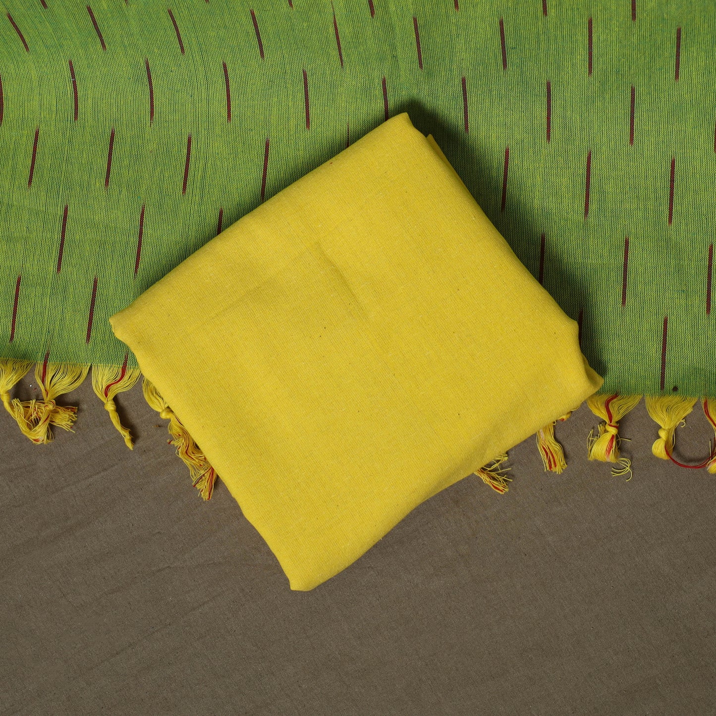 Pochampally Ikat Weave 3pc Cotton Unstitched Dress Material Suit Set 04