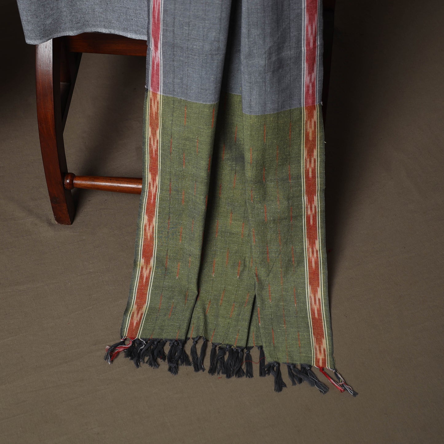 Pochampally Ikat Weave 3pc Cotton Unstitched Dress Material Suit Set 05