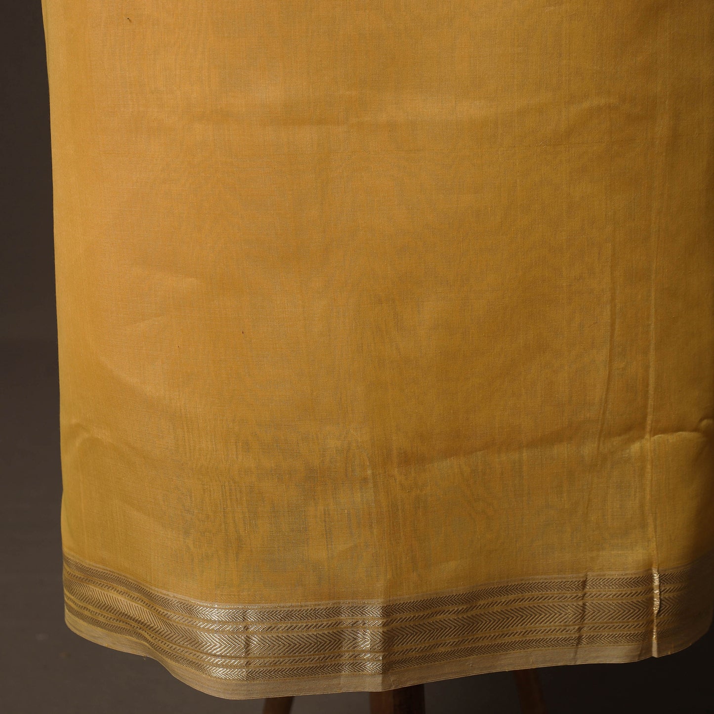 Orange - Yellow - 2pc Handloom Maheshwari Silk Unstitched Dress Material Kurta Set with Zari Border 01