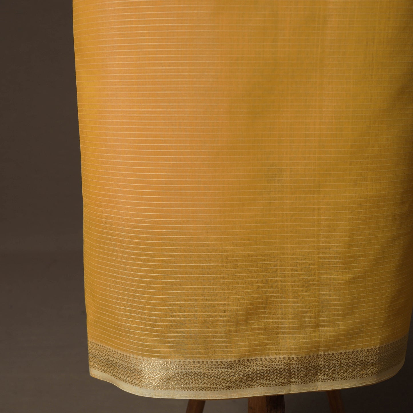 Yellow - 2pc Handloom Maheshwari Silk Unstitched Dress Material Kurta Set 10