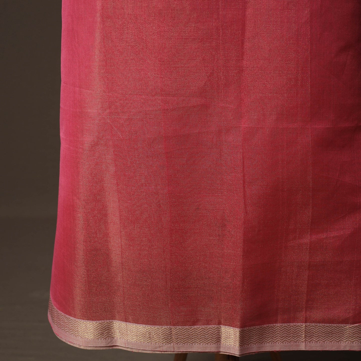 Pink - 2pc Handloom Maheshwari Silk Unstitched Dress Material Kurta Set with Zari Border 26