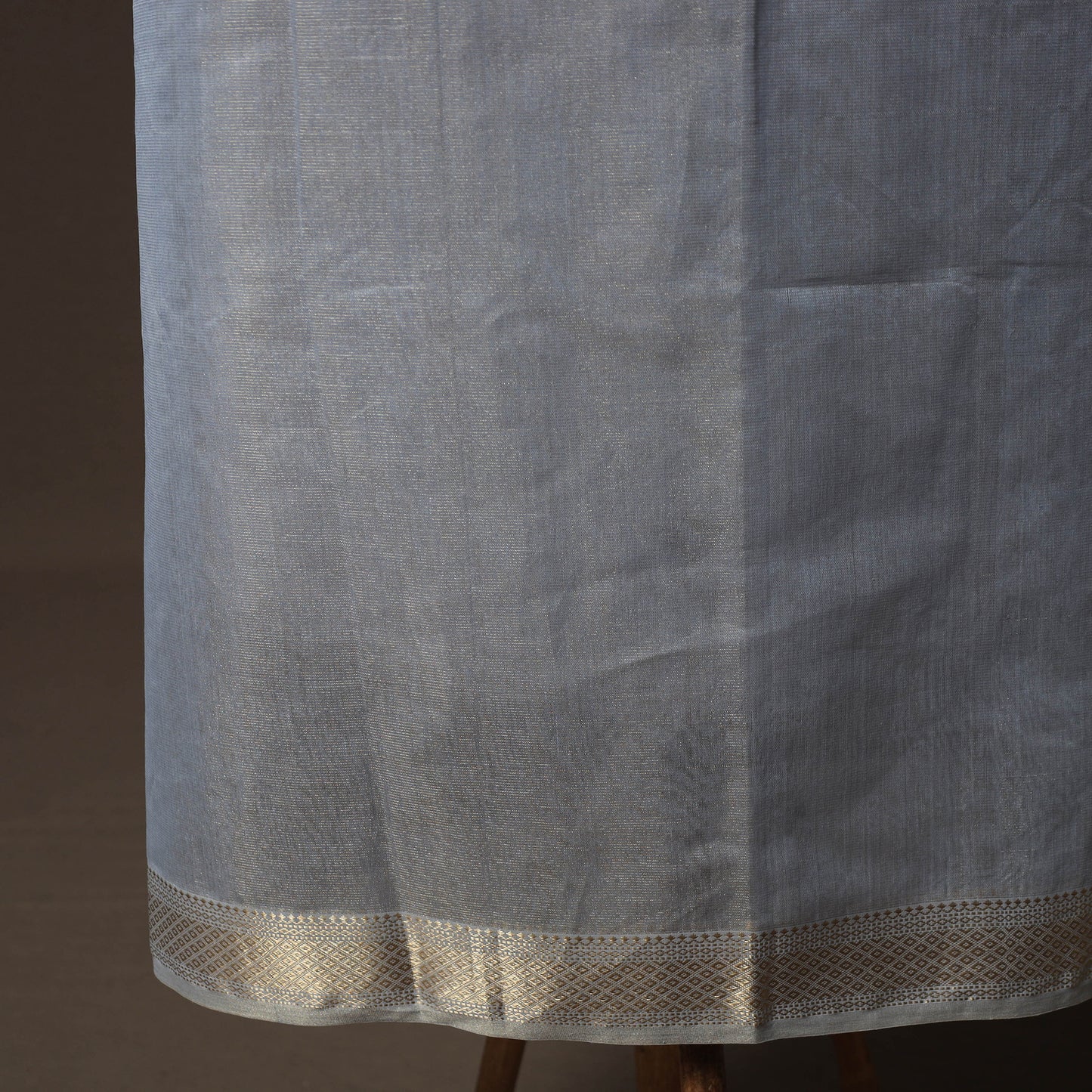Grey - 2pc Handloom Tissue Zari Maheshwari Silk Unstitched Dress Material Kurta Set 29