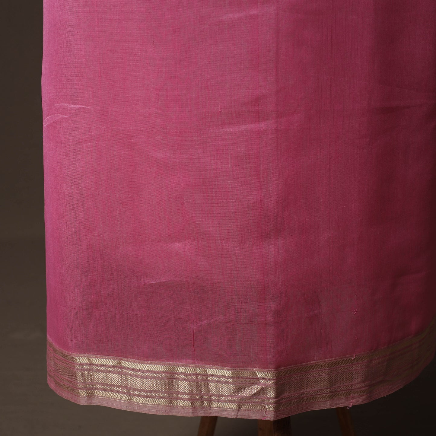 Pink - 2pc Handloom Maheshwari Silk Unstitched Dress Material Kurta Set with Zari Border 31