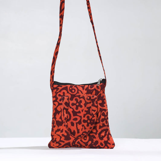 Hand Batik Printed Quilted Cotton Sling Bag 01