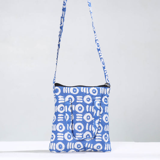 Hand Batik Printed Quilted Cotton Sling Bag 07