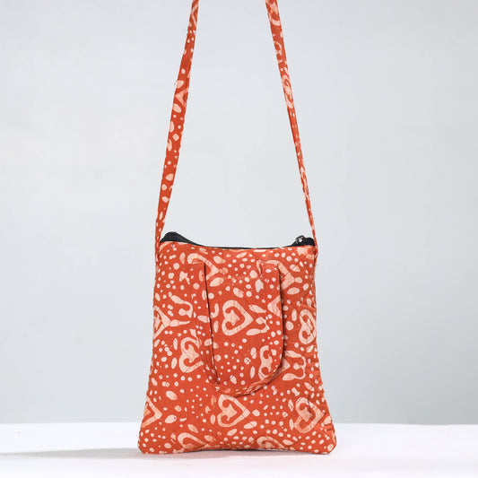 Hand Batik Printed Quilted Cotton Sling Bag 08