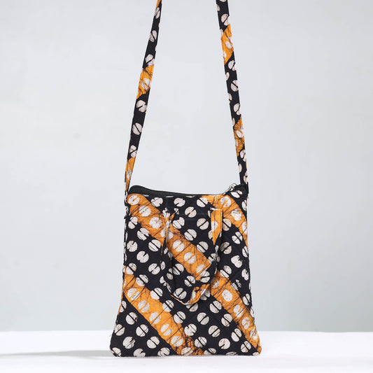 Hand Batik Printed Quilted Cotton Sling Bag 12