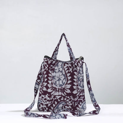 Multicolor - Hand Batik Printed Quilted Cotton Sling Bag 14