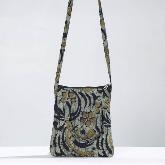 Hand Batik Printed Quilted Cotton Sling Bag 21