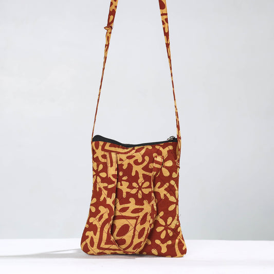 Hand Batik Printed Quilted Cotton Sling Bag 28