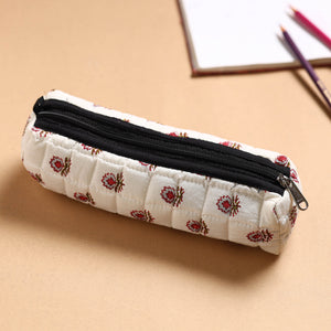Handcrafted Quilted Sanganeri Multipurpose Pencil Pouch 07