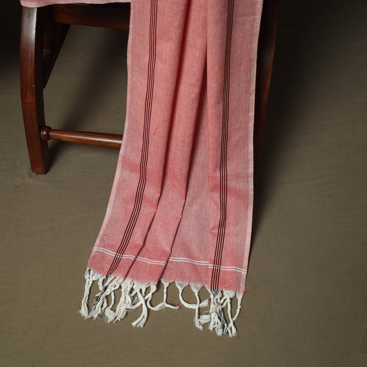 Maroon - Pochampally Ikat Weave Cotton 3pc Unstitched Dress Material Suit Set 05