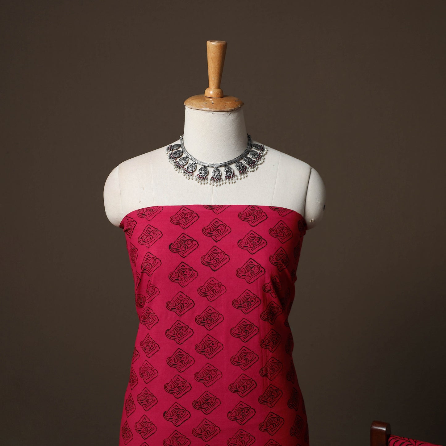 Bagh Hand Block Print Cotton 3pc Unstitched Dress Material Suit Set 22