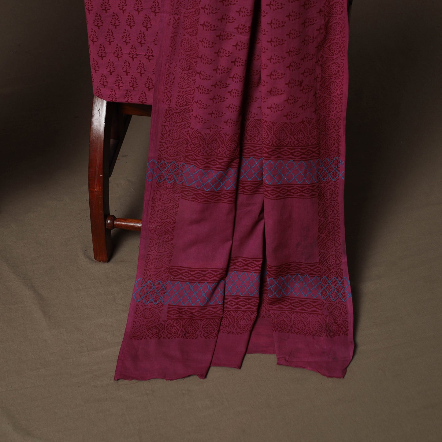 Bagh Hand Block Print Cotton 3pc Unstitched Dress Material Suit Set 25
