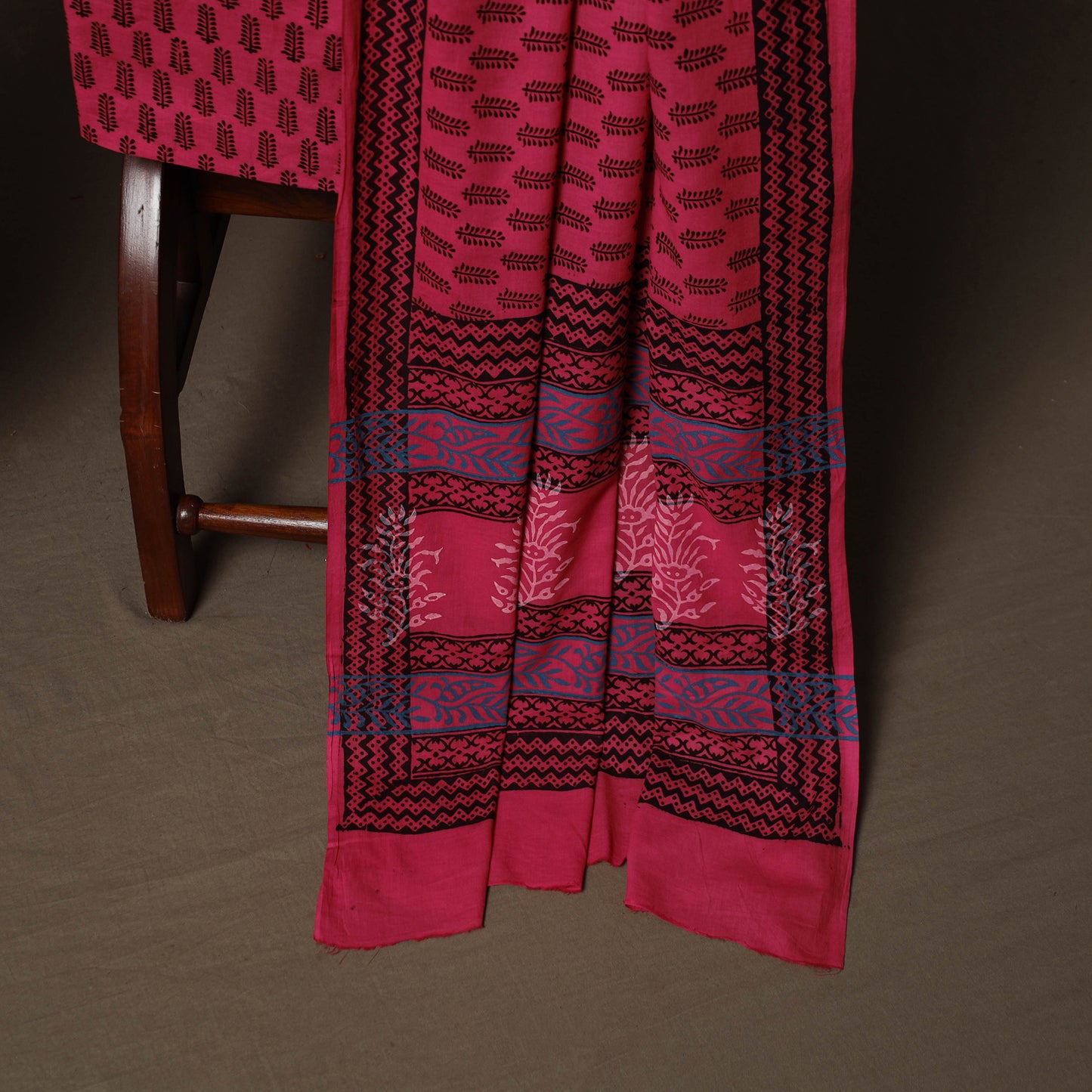 Bagh Hand Block Print Cotton 3pc Unstitched Dress Material Suit Set 26