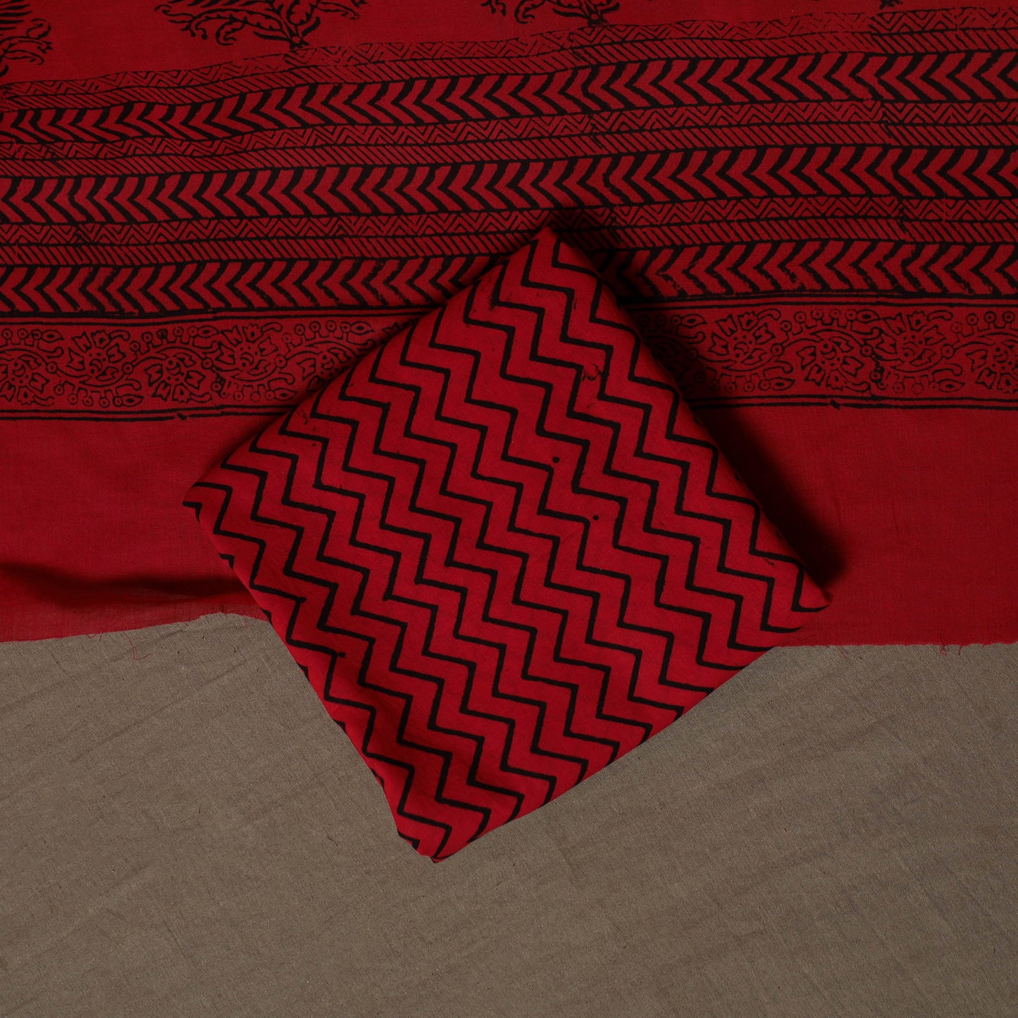 Bagh Hand Block Print Cotton 3pc Unstitched Dress Material Suit Set 27