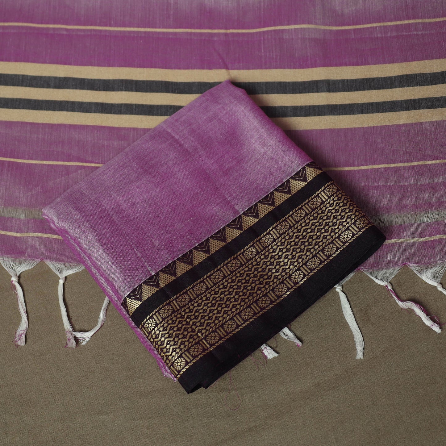 Purple - Dharwad Woven Mercerised Cotton 3pc Unstitched Dress Material Suit Set 11