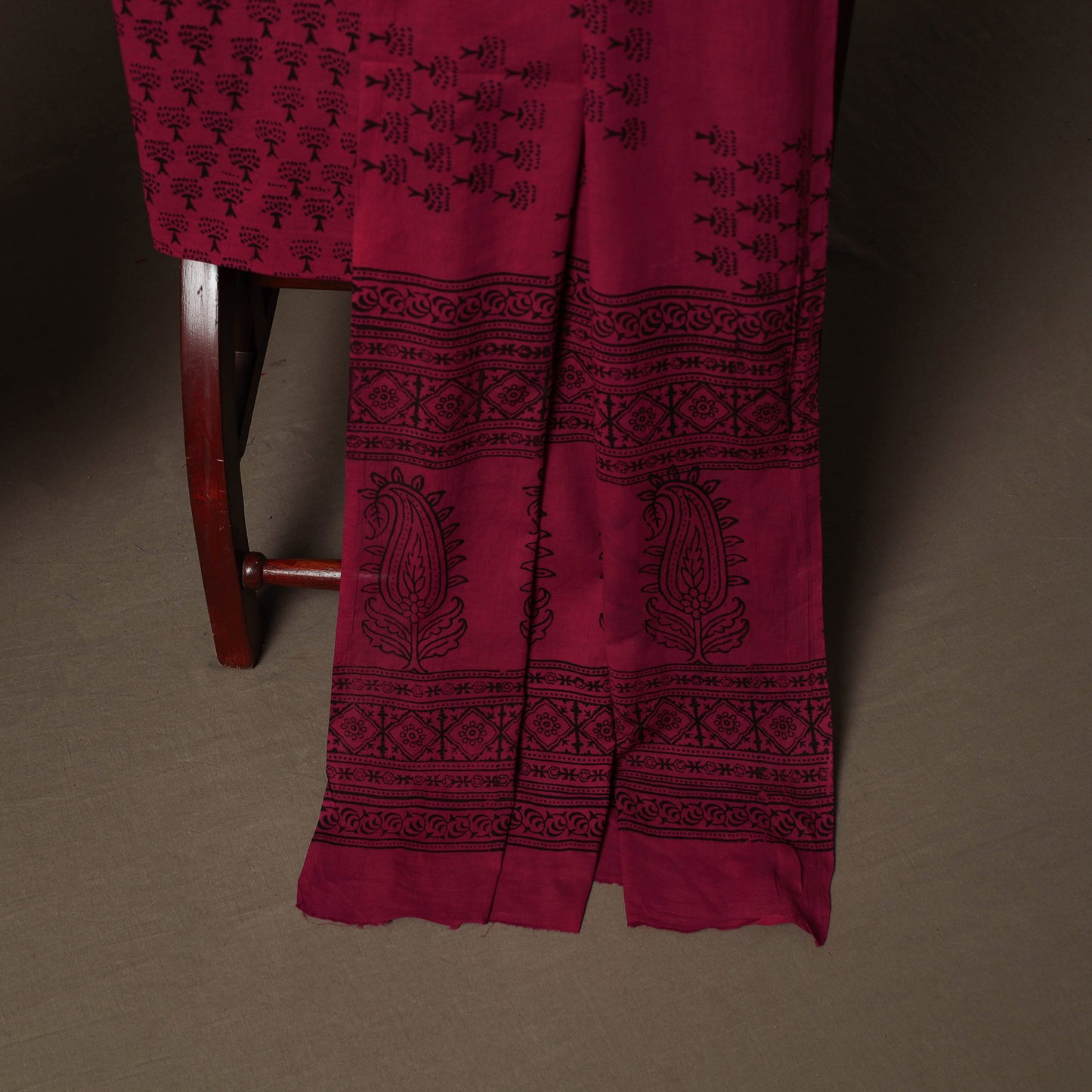 Bagh Hand Block Print Cotton 3pc Unstitched Dress Material Suit Set 30