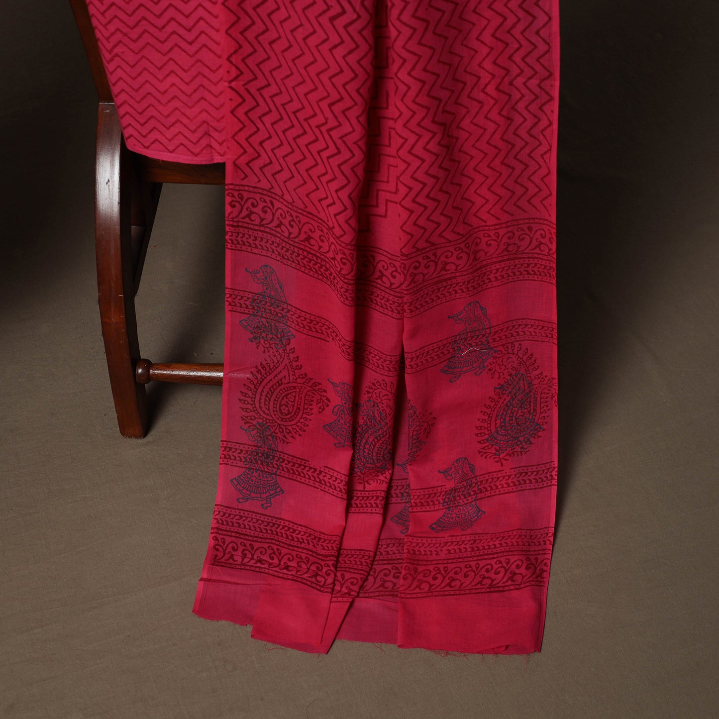 Bagh Hand Block Print Cotton 3pc Unstitched Dress Material Suit Set 31