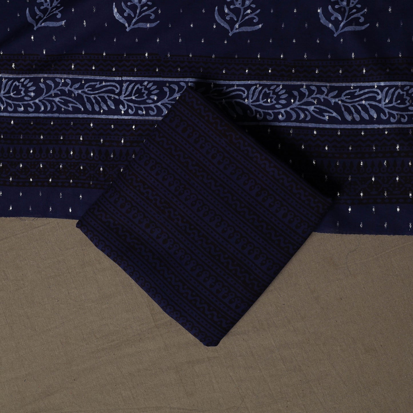 Bagh Hand Block Print Cotton 3pc Unstitched Dress Material Suit Set 32