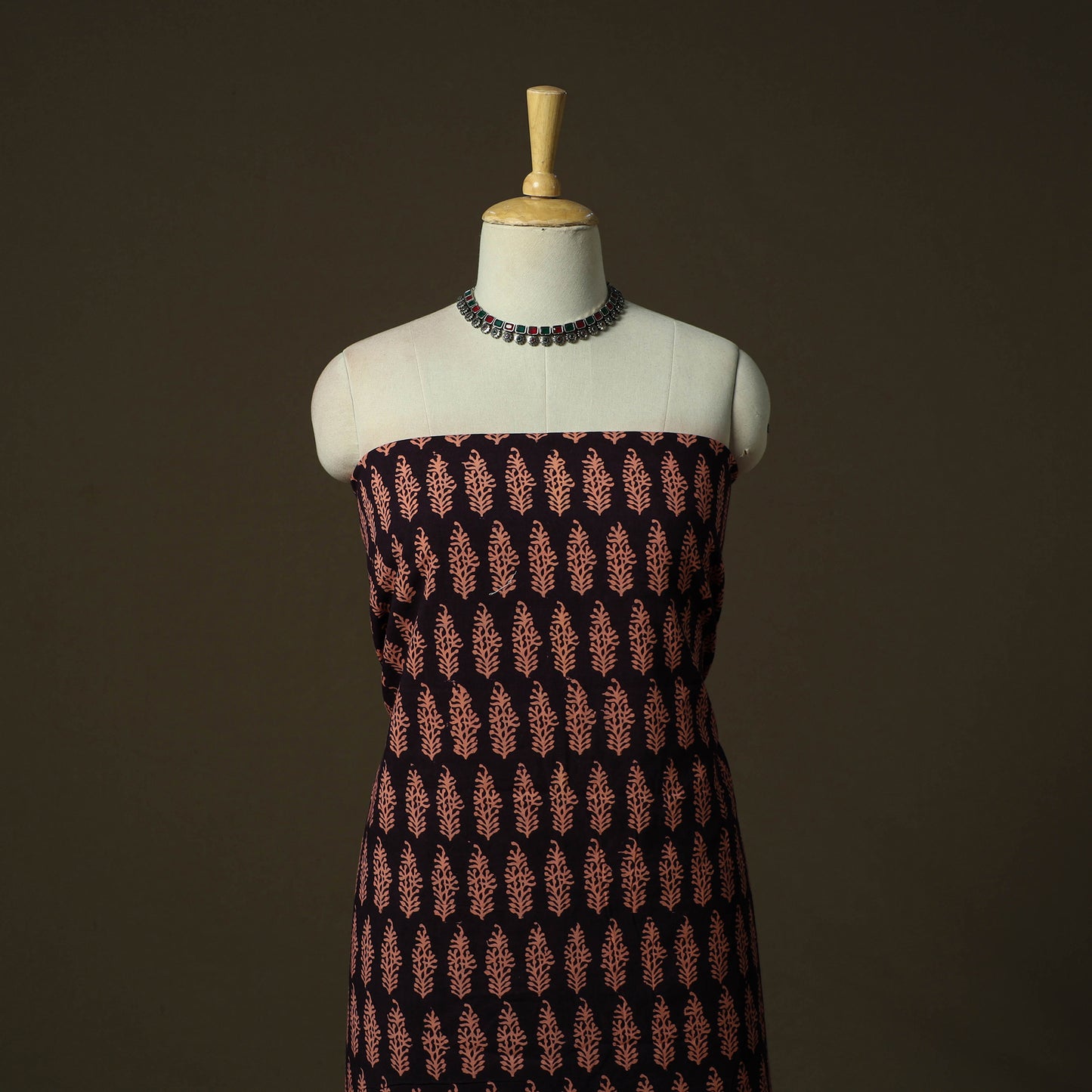 Bagh Hand Block Print Natural Dyed Cotton 3pc Unstitched Dress Material 16