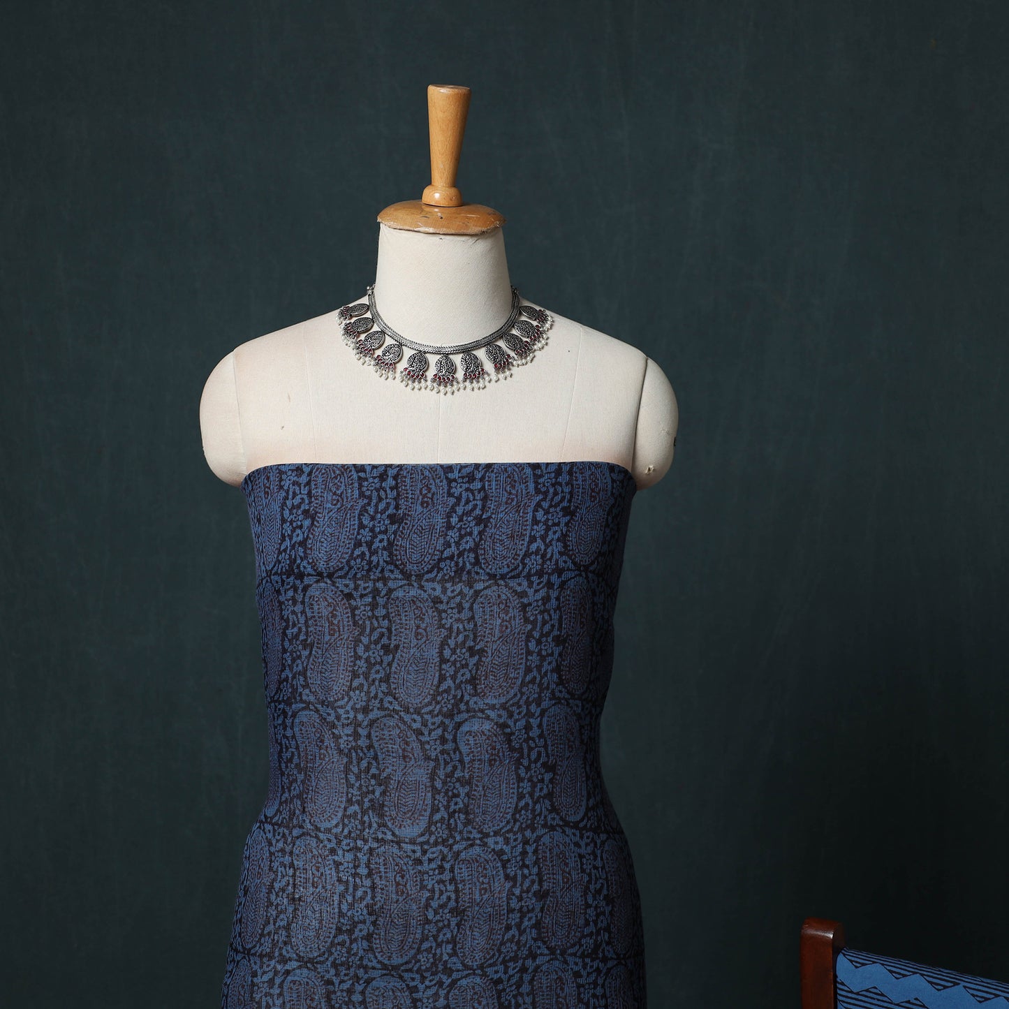 Bagh Hand Block Print Natural Dyed Kota Doria Cotton 3pc Unstitched Dress Material Suit Set 10