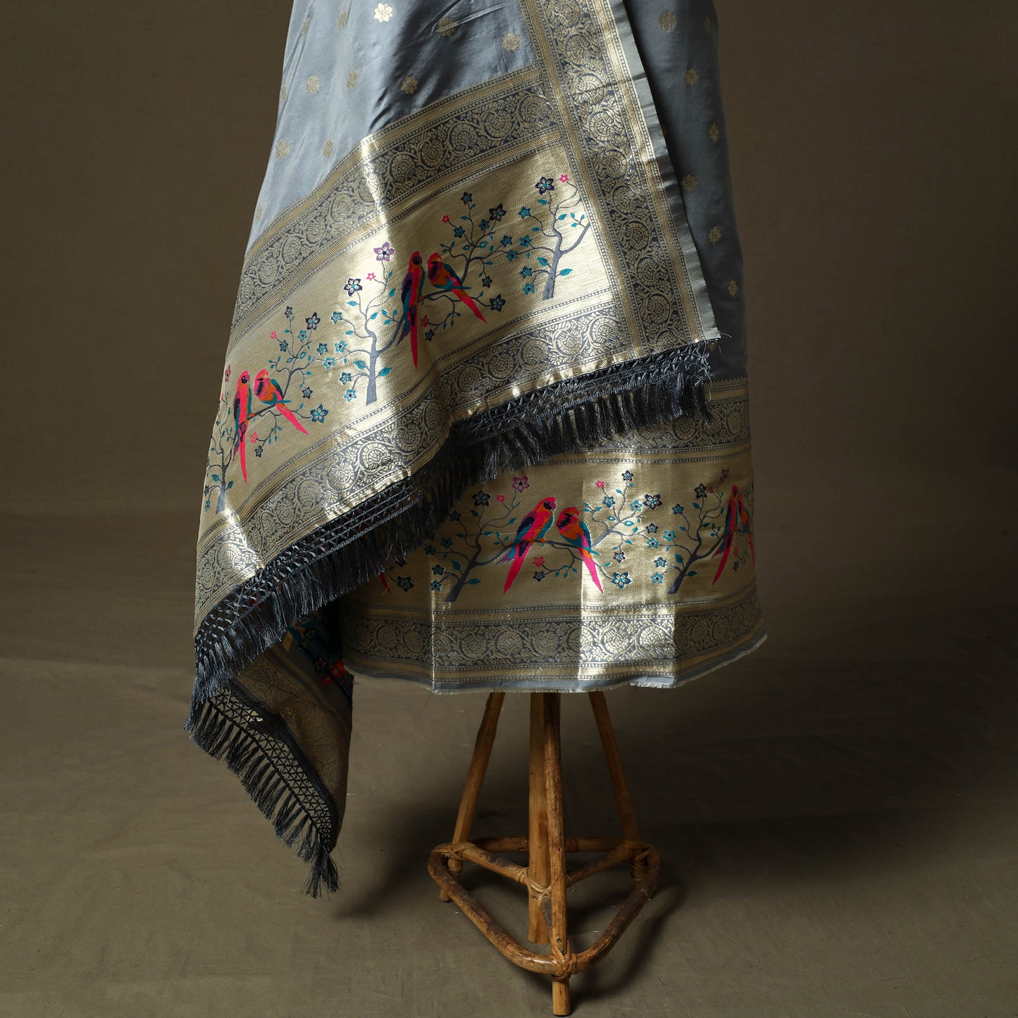 Bangalore Silk Paithani 3pc Unstitched Dress Material 28