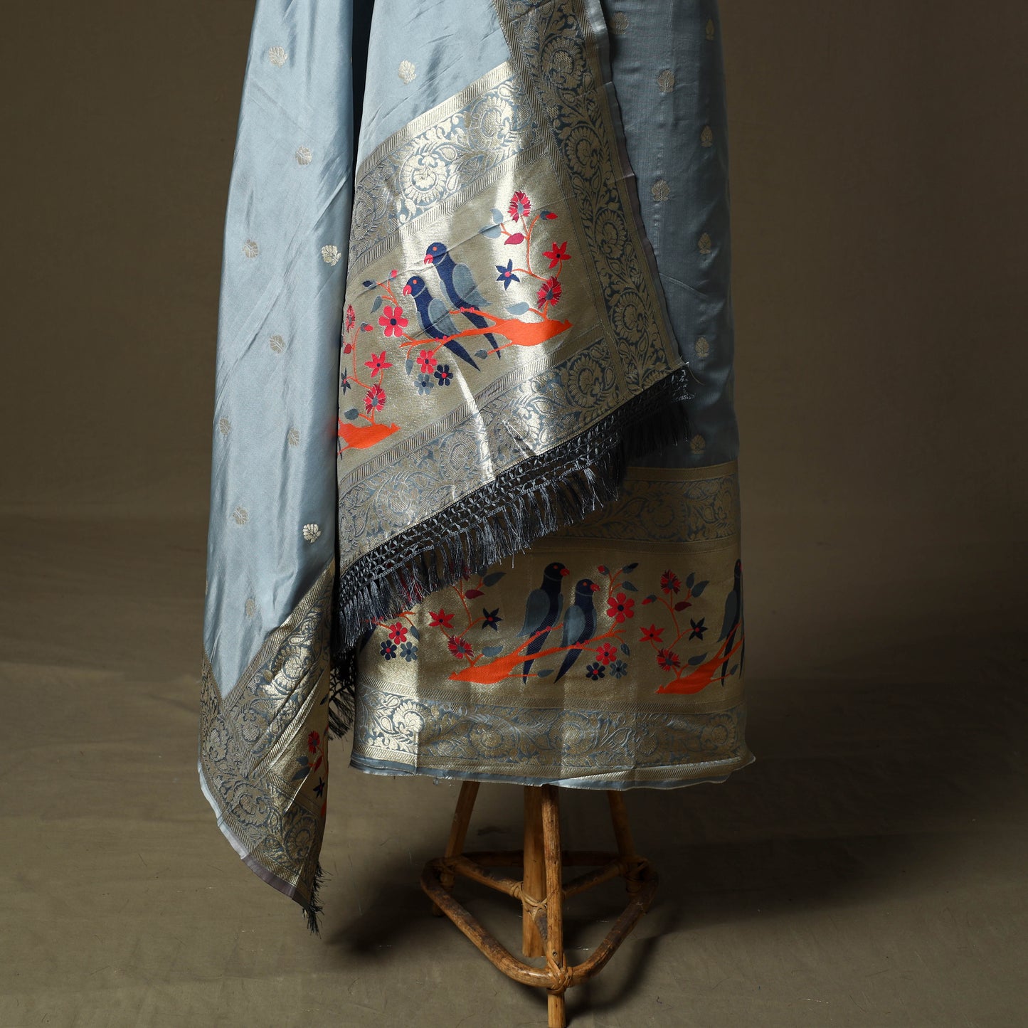 Bangalore Silk Paithani 3pc Unstitched Dress Material 29