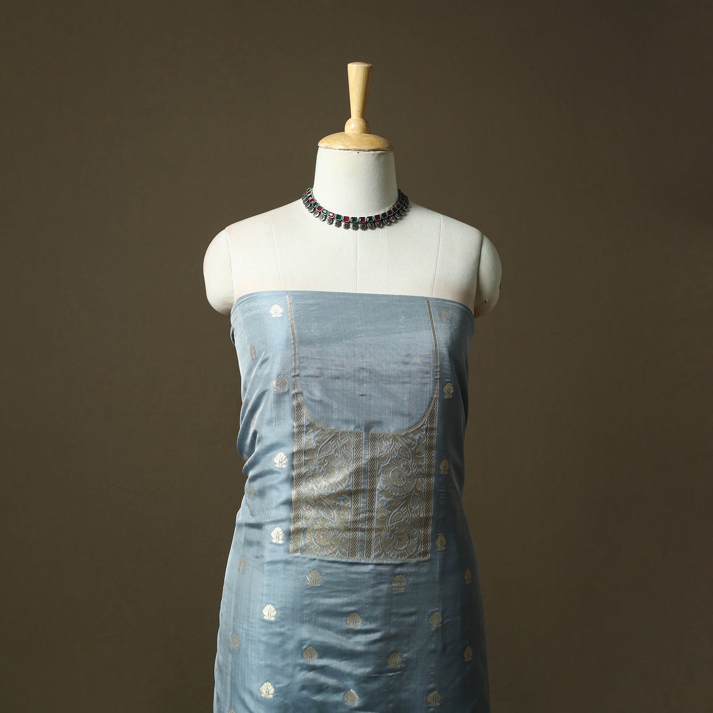 Bangalore Silk Paithani 3pc Unstitched Dress Material 29