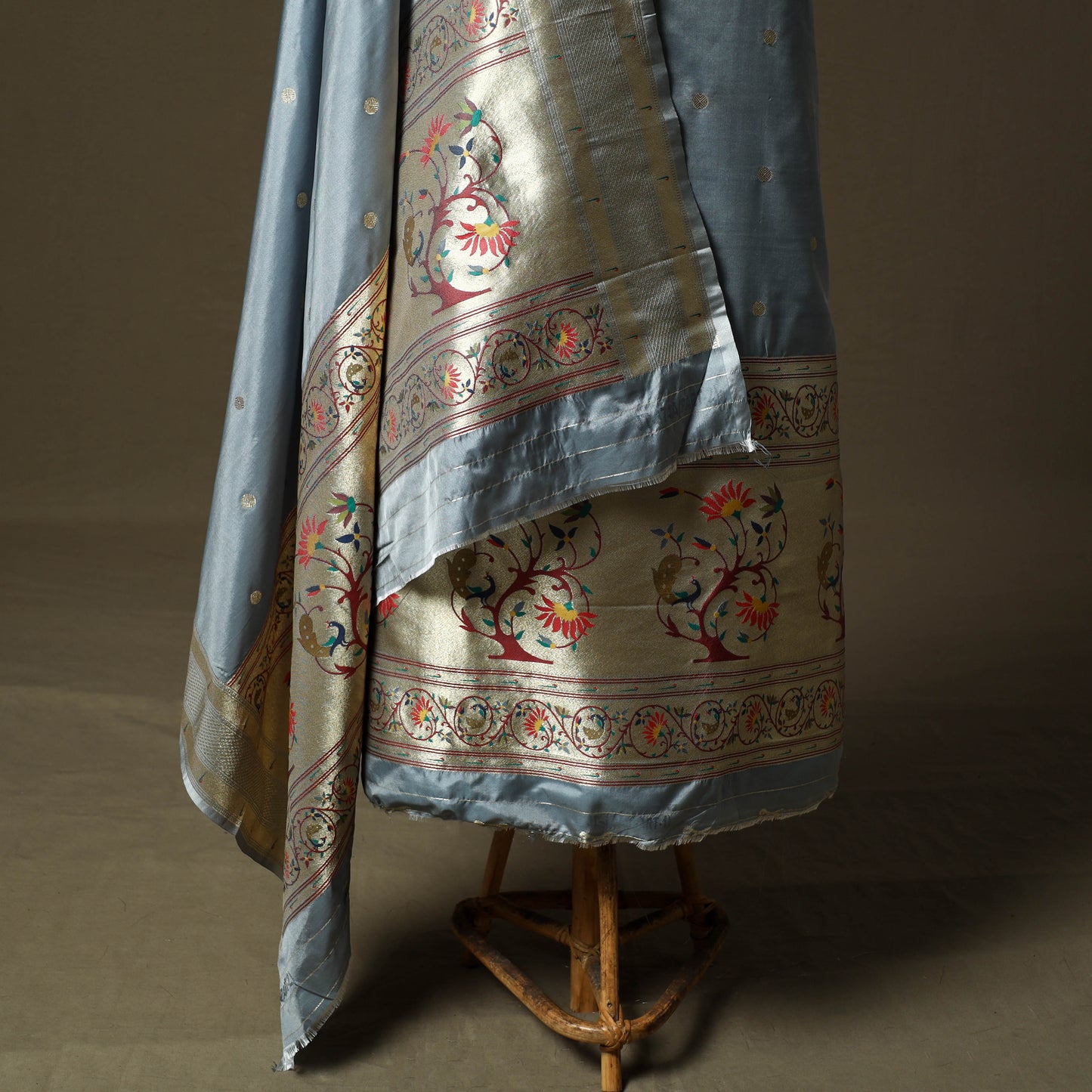 Bangalore Silk Paithani 3pc Unstitched Dress Material 31