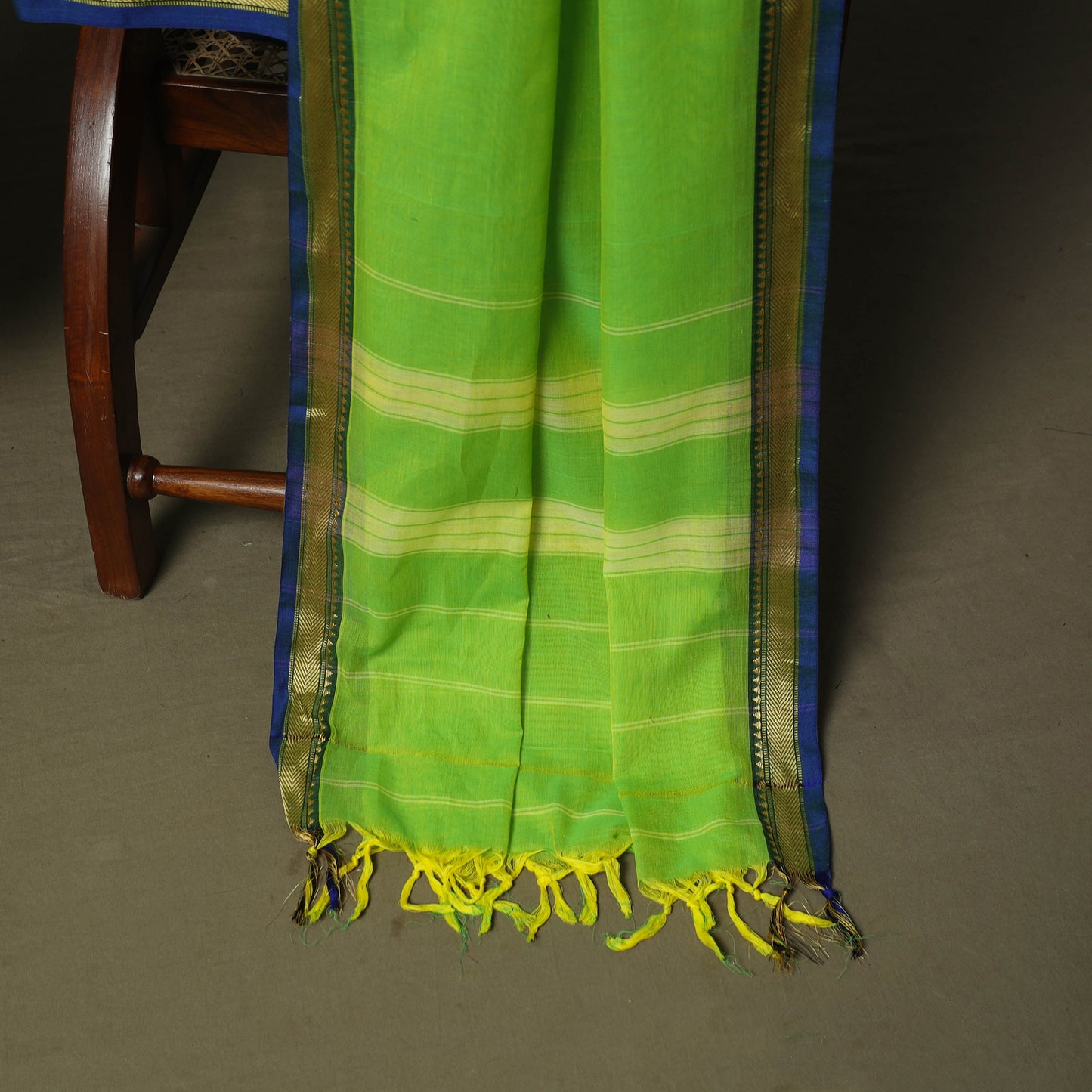 Green - Dharwad Woven Mercerised Cotton 3pc Unstitched Dress Material Suit Set 50