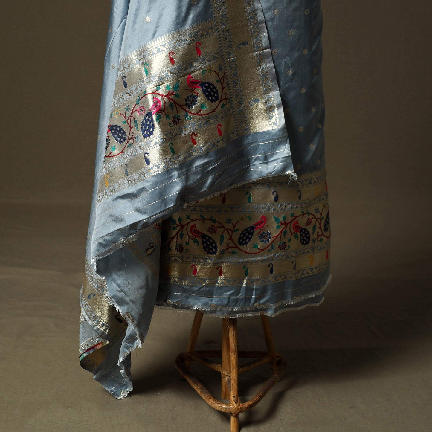 Bangalore Silk Paithani 3pc Unstitched Dress Material 32