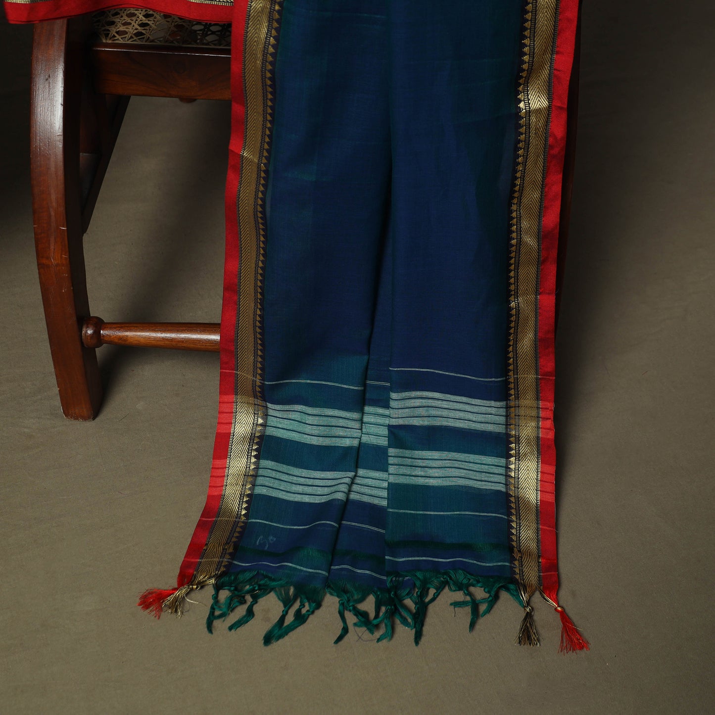 Green - Dharwad Woven Mercerised Cotton 3pc Unstitched Dress Material Suit Set 51