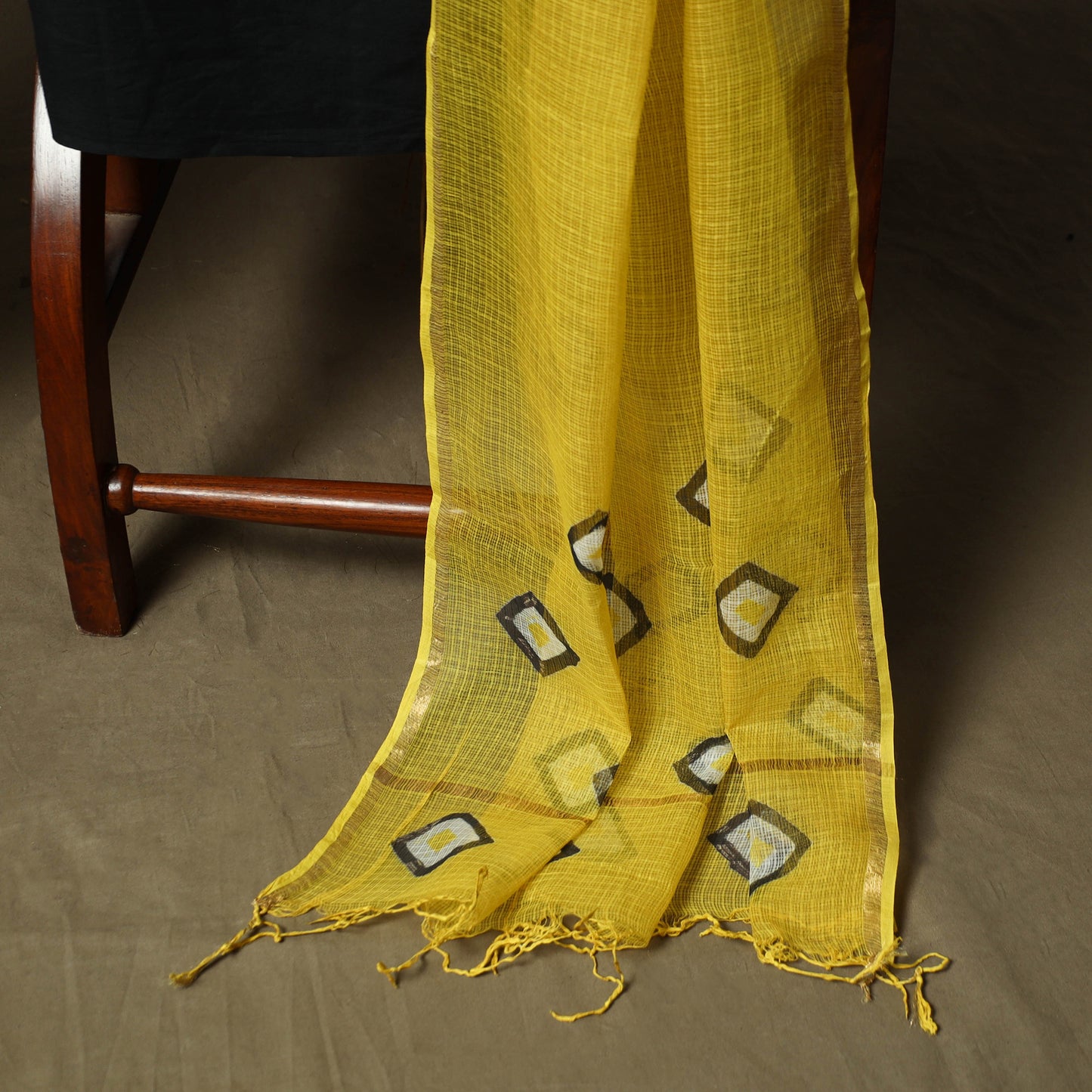 Kota Doria Cotton Shibori Tie-Dye 3pc Unstitched Dress Material 07