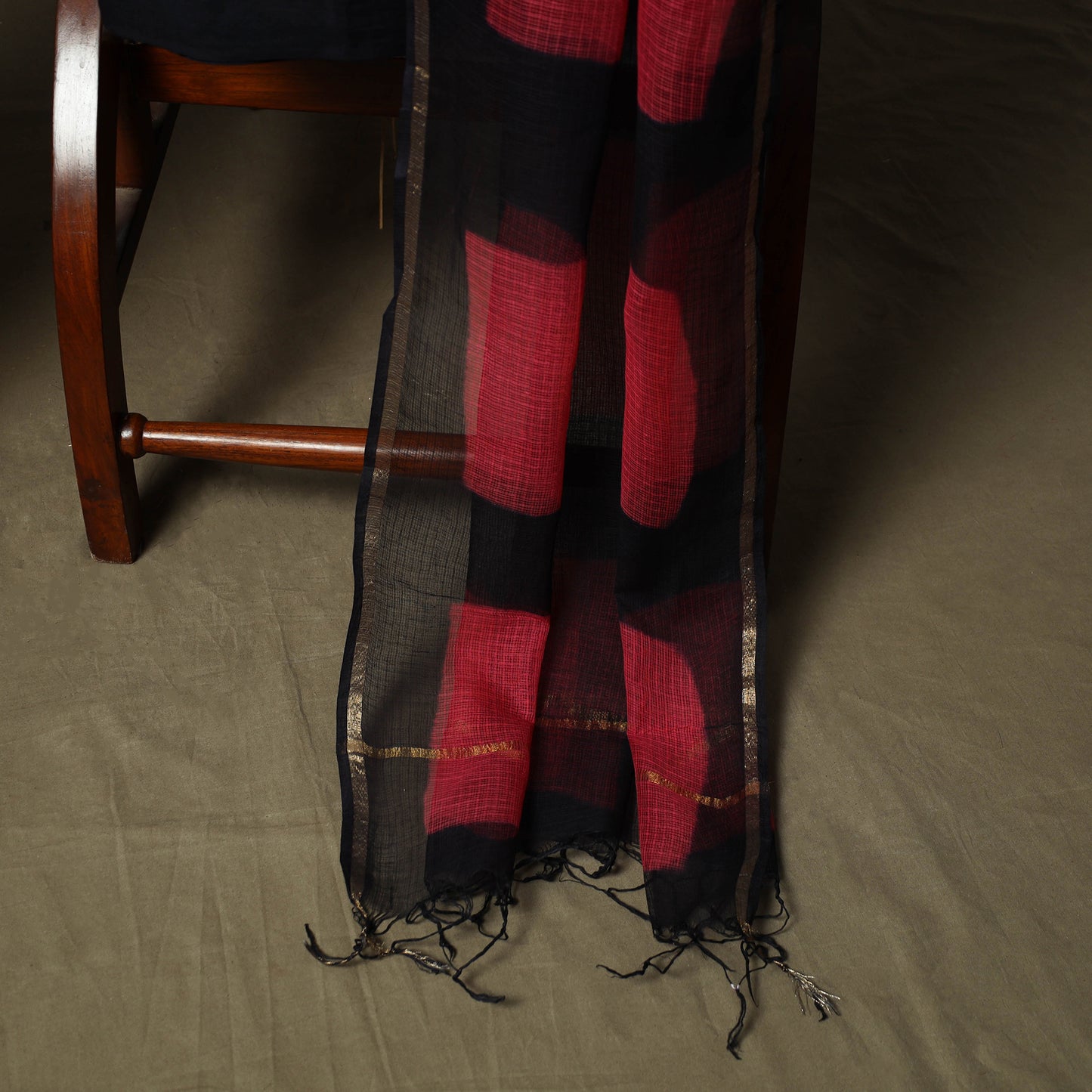 Kota Doria Cotton Shibori Tie-Dye 3pc Unstitched Dress Material 11