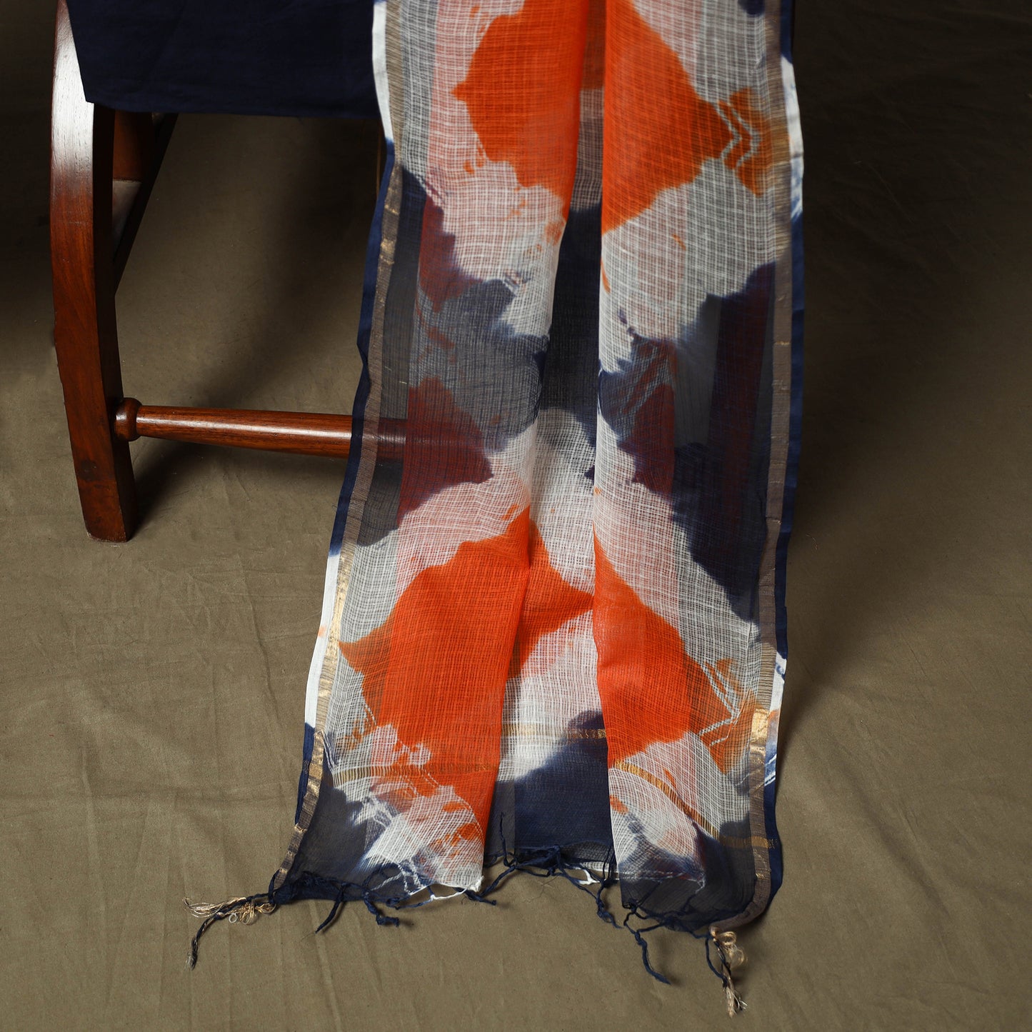 Kota Doria Cotton Shibori Tie-Dye 3pc Unstitched Dress Material 12