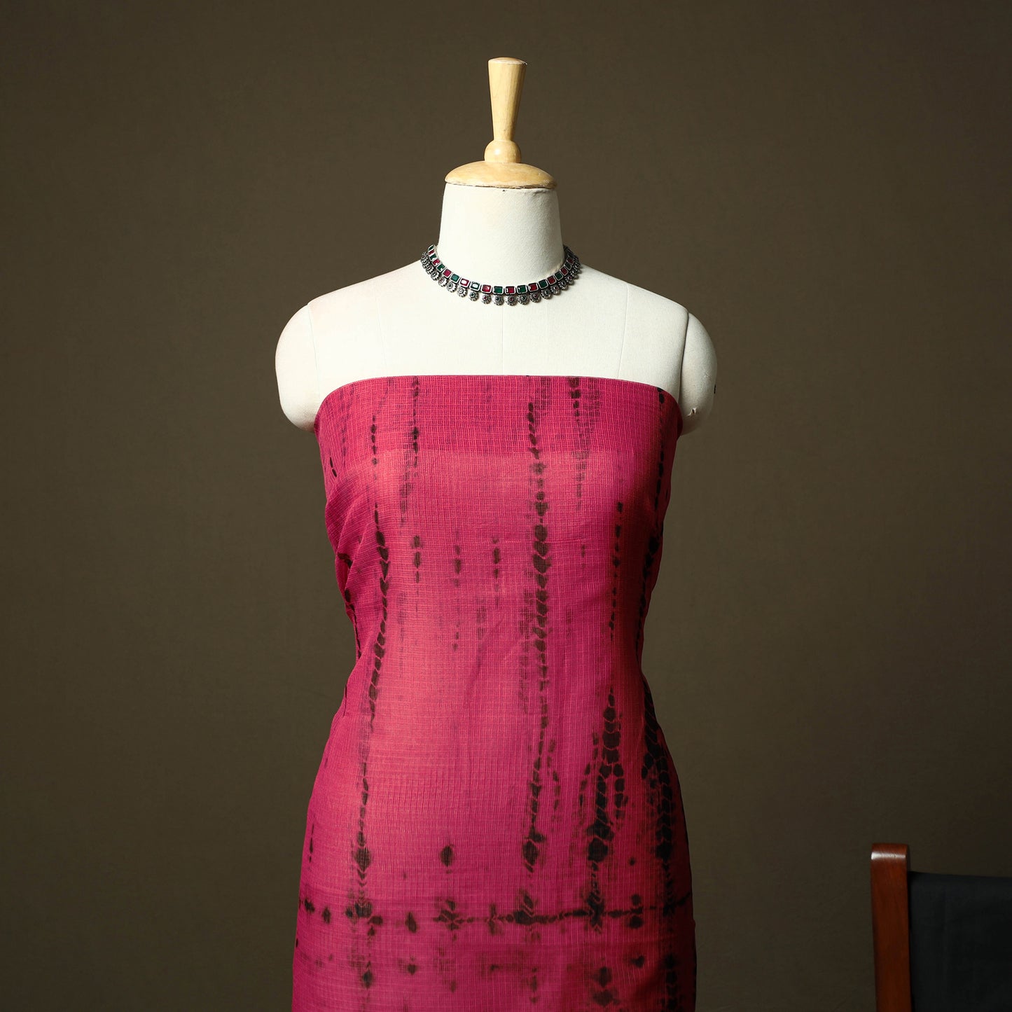 Kota Doria Cotton Shibori Tie-Dye 3pc Unstitched Dress Material 13