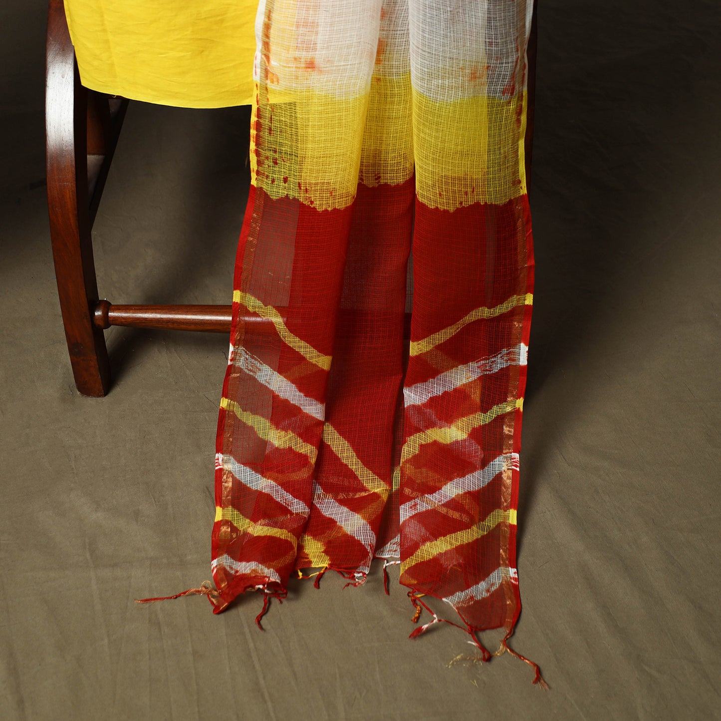 Kota Doria Cotton Shibori Tie-Dye 3pc Unstitched Dress Material 15