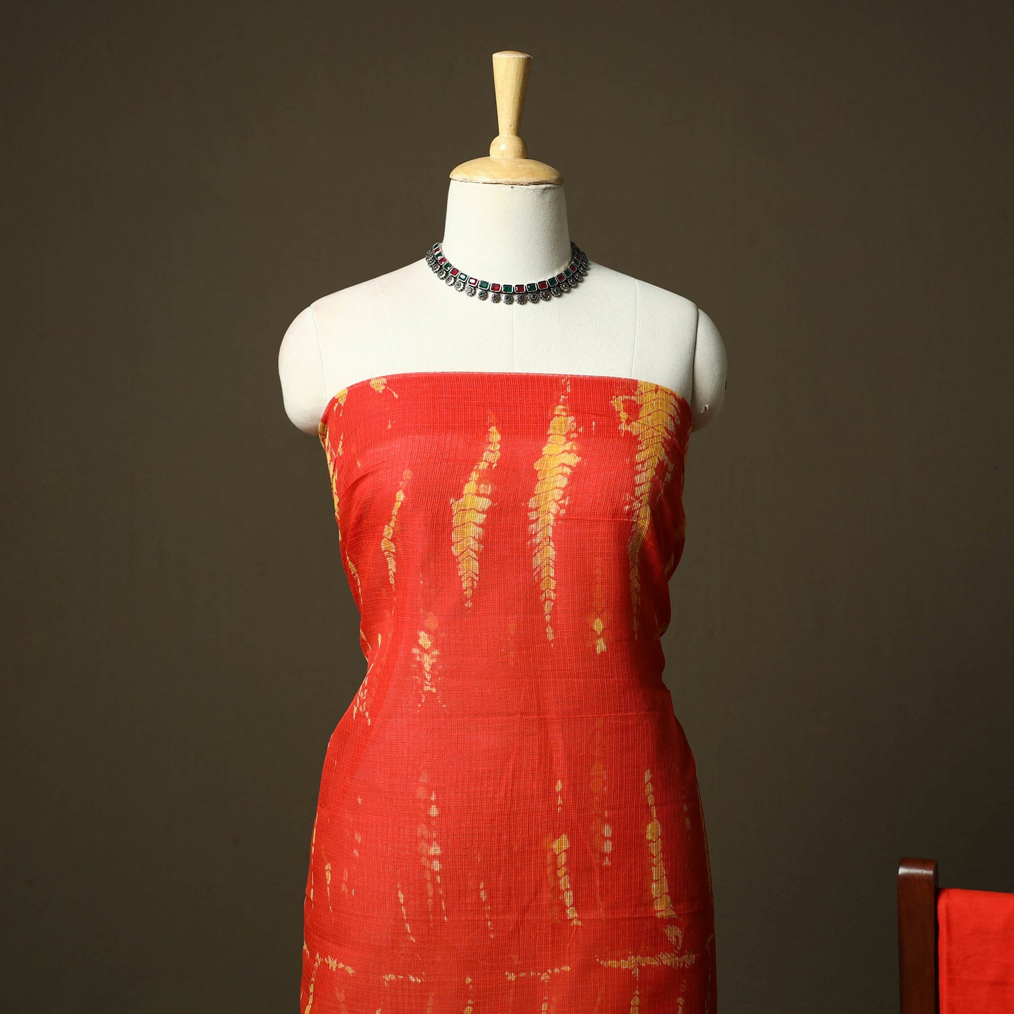 Kota Doria Cotton Shibori Tie-Dye 3pc Unstitched Dress Material 16