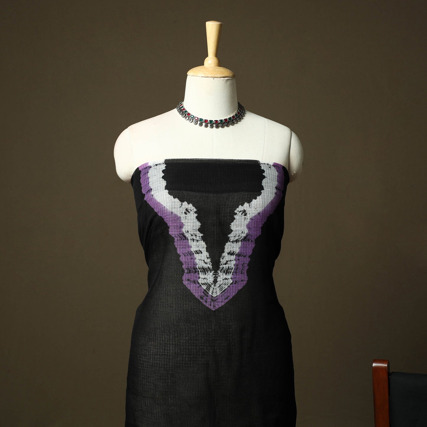 Kota Doria Cotton Shibori Tie-Dye 3pc Unstitched Dress Material 18