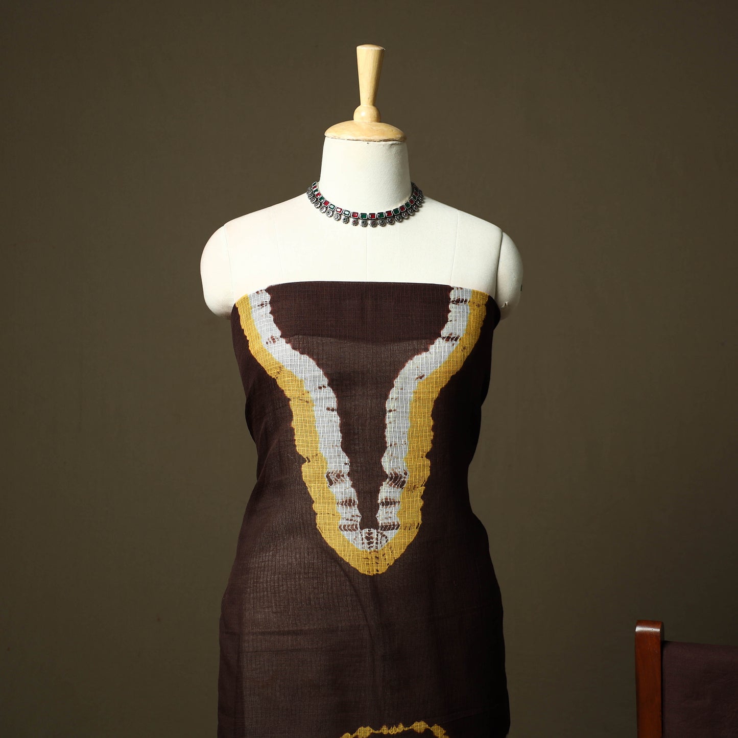 Kota Doria Cotton Shibori Tie-Dye 3pc Unstitched Dress Material 19