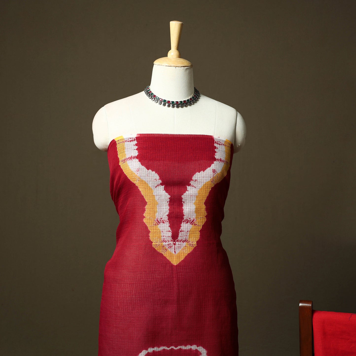 Kota Doria Cotton Shibori Tie-Dye 3pc Unstitched Dress Material 20