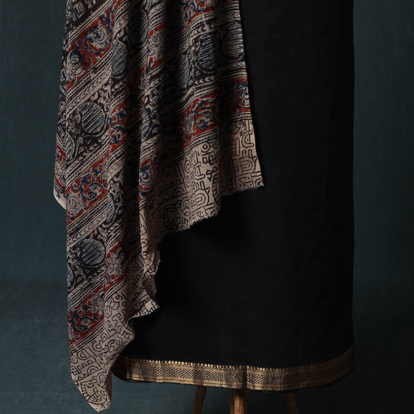 Mangalagiri Handwoven 2pc Cotton Unstitched Dress Material Kurta Set with Jewellery 18