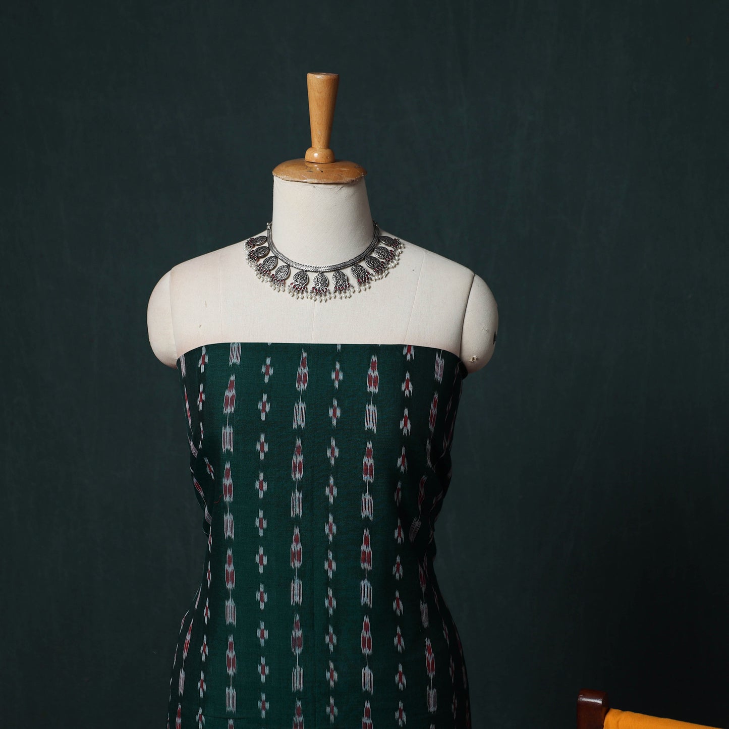 Handloom Cotton 3pc Unstitched Sambalpuri Ikat Dress Material Suit Set 03