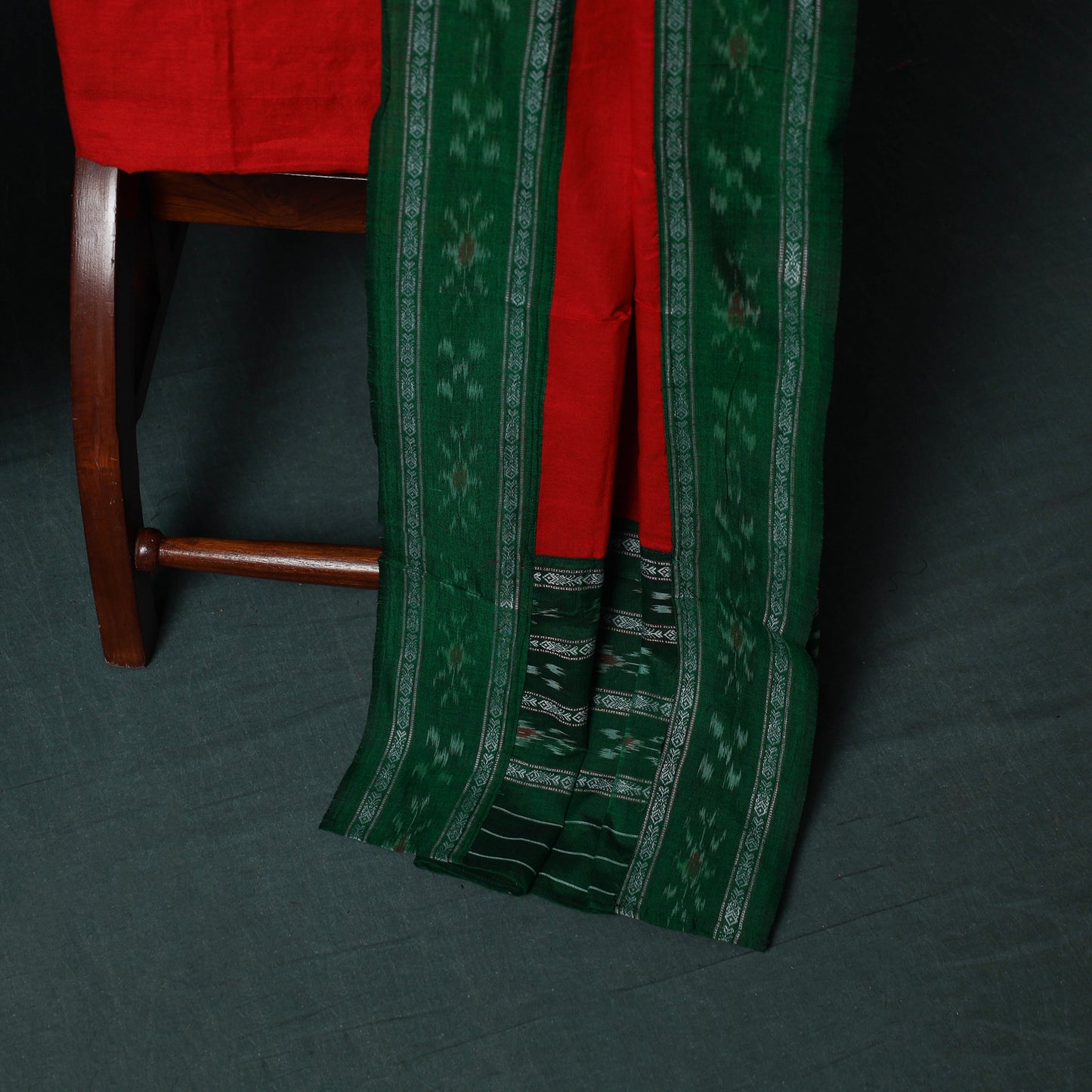 Handloom Cotton 3pc Unstitched Sambalpuri Ikat Dress Material Suit Set 05