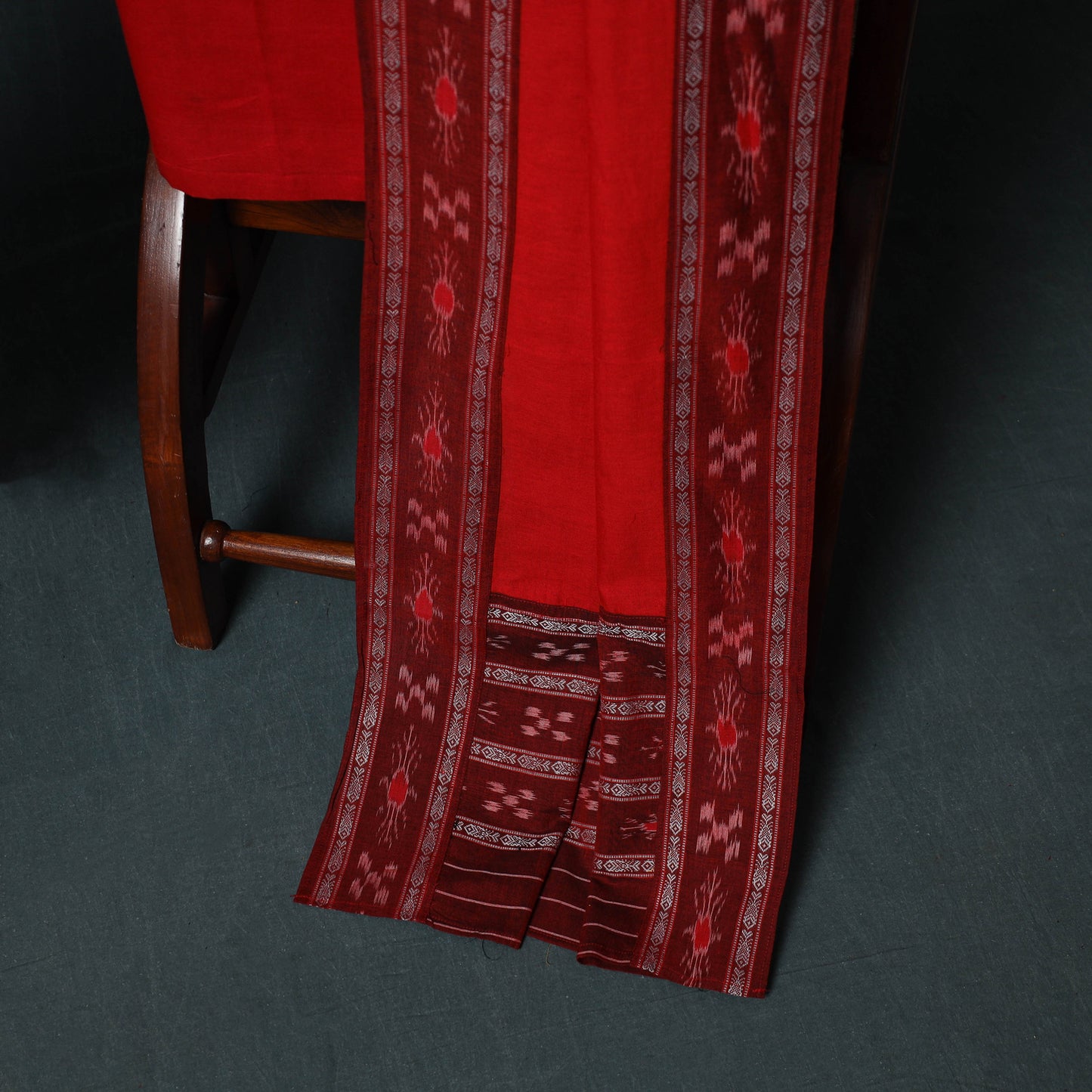 Handloom Cotton 3pc Unstitched Sambalpuri Ikat Dress Material Suit Set 10