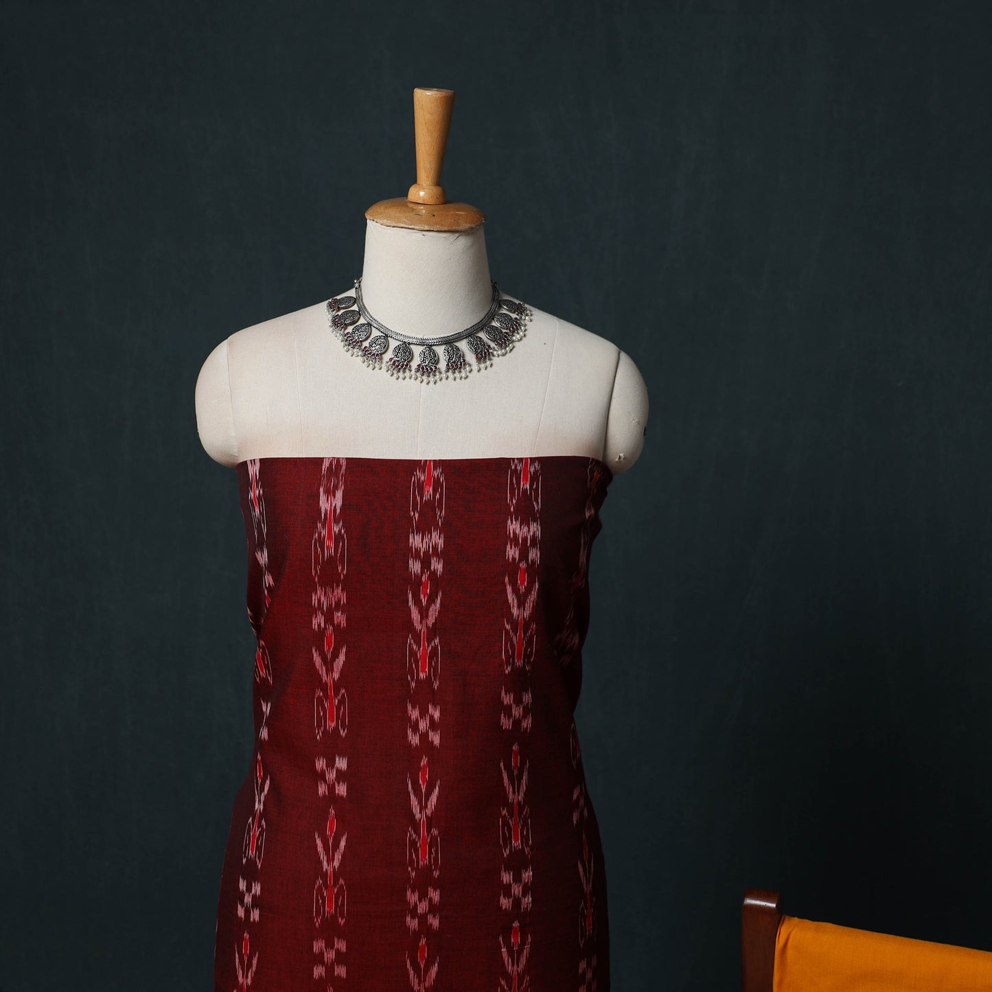 Handloom Cotton 3pc Unstitched Sambalpuri Ikat Dress Material Suit Set 14