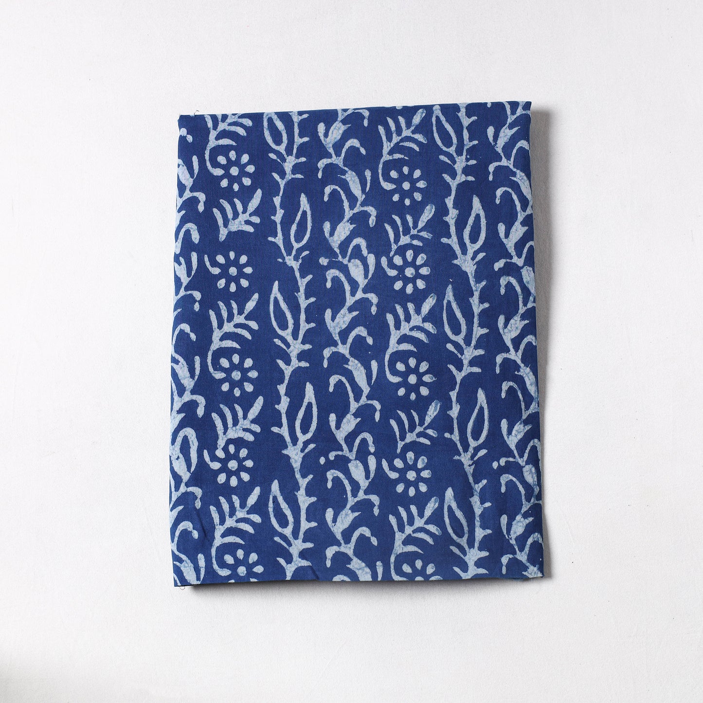 Blue - Indigo Bagru Dabu Block Printed Cotton Precut Fabric (2.1 meter) 50